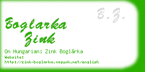boglarka zink business card
