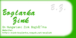 boglarka zink business card